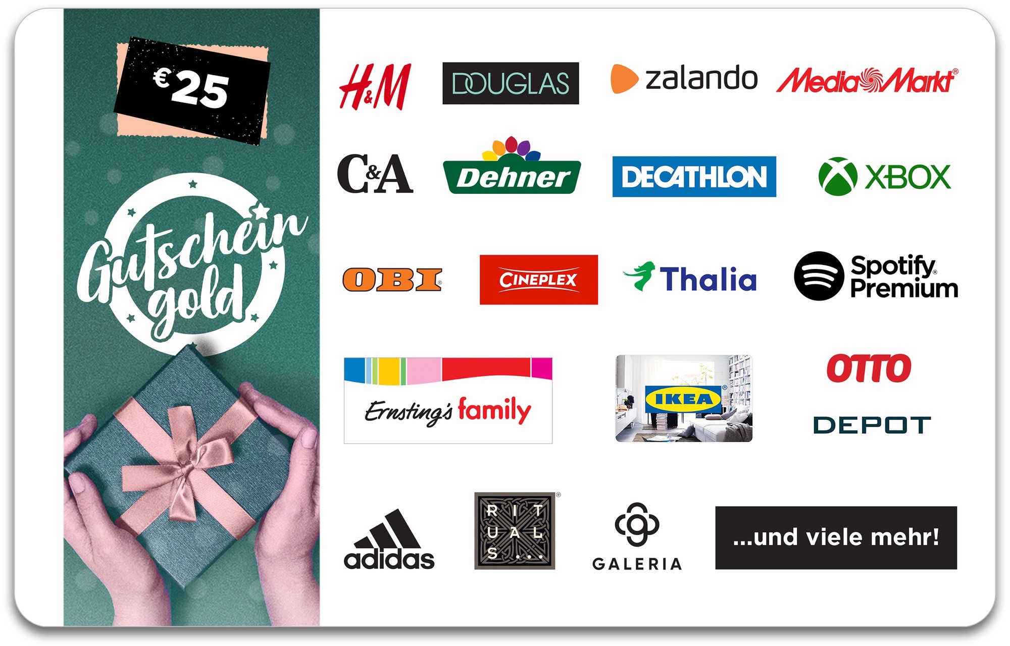25,– € GUTSCHEINGOLD Universal-Gutschein 25,– € GUTSCHEINGOLD Universal-Gutschein